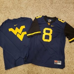 Boys WVU lot of 2 Nike tops size M